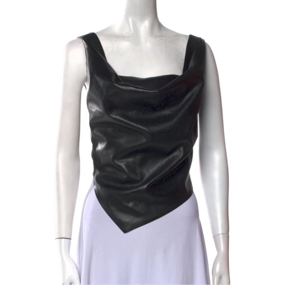 Nanushka Black Cowl Neck Sleeveless Top - Size Small